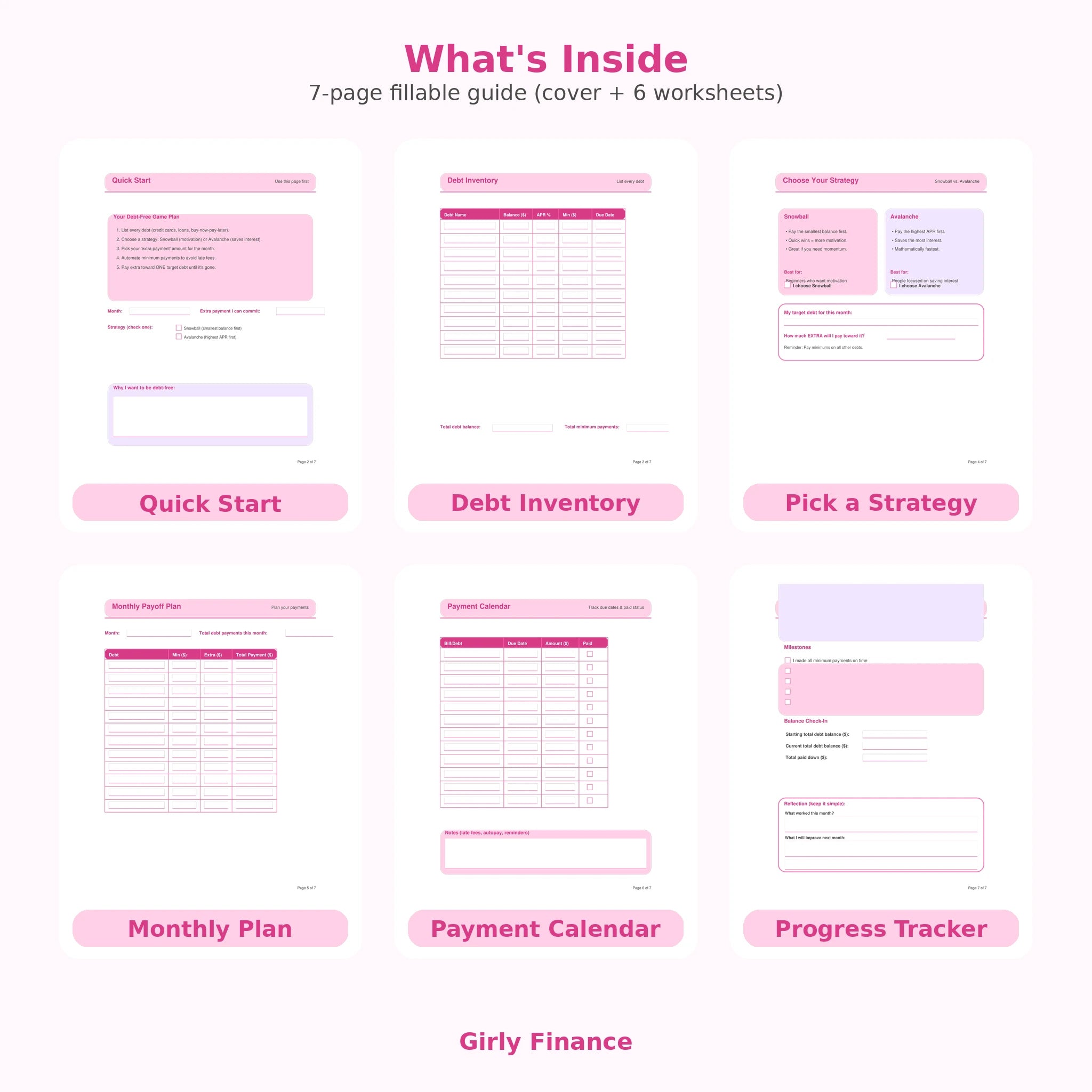 Debt Payoff Guide for Beginners | Fillable PDF Digital Download