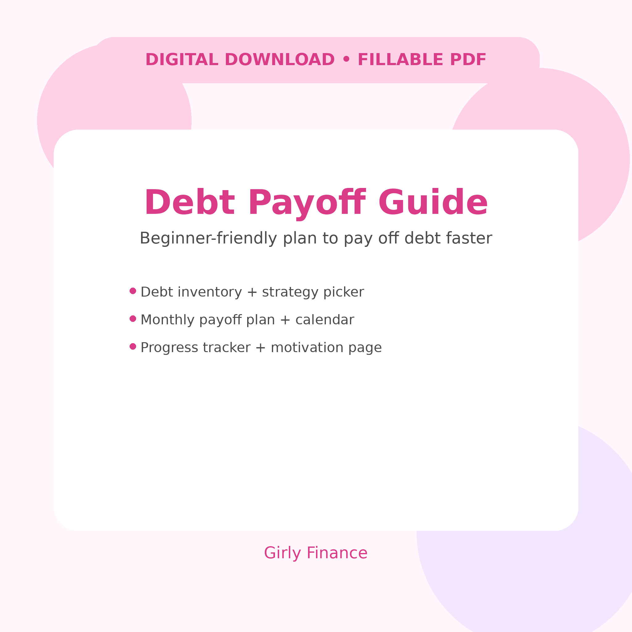 Debt Payoff Guide for Beginners | Fillable PDF Digital Download
