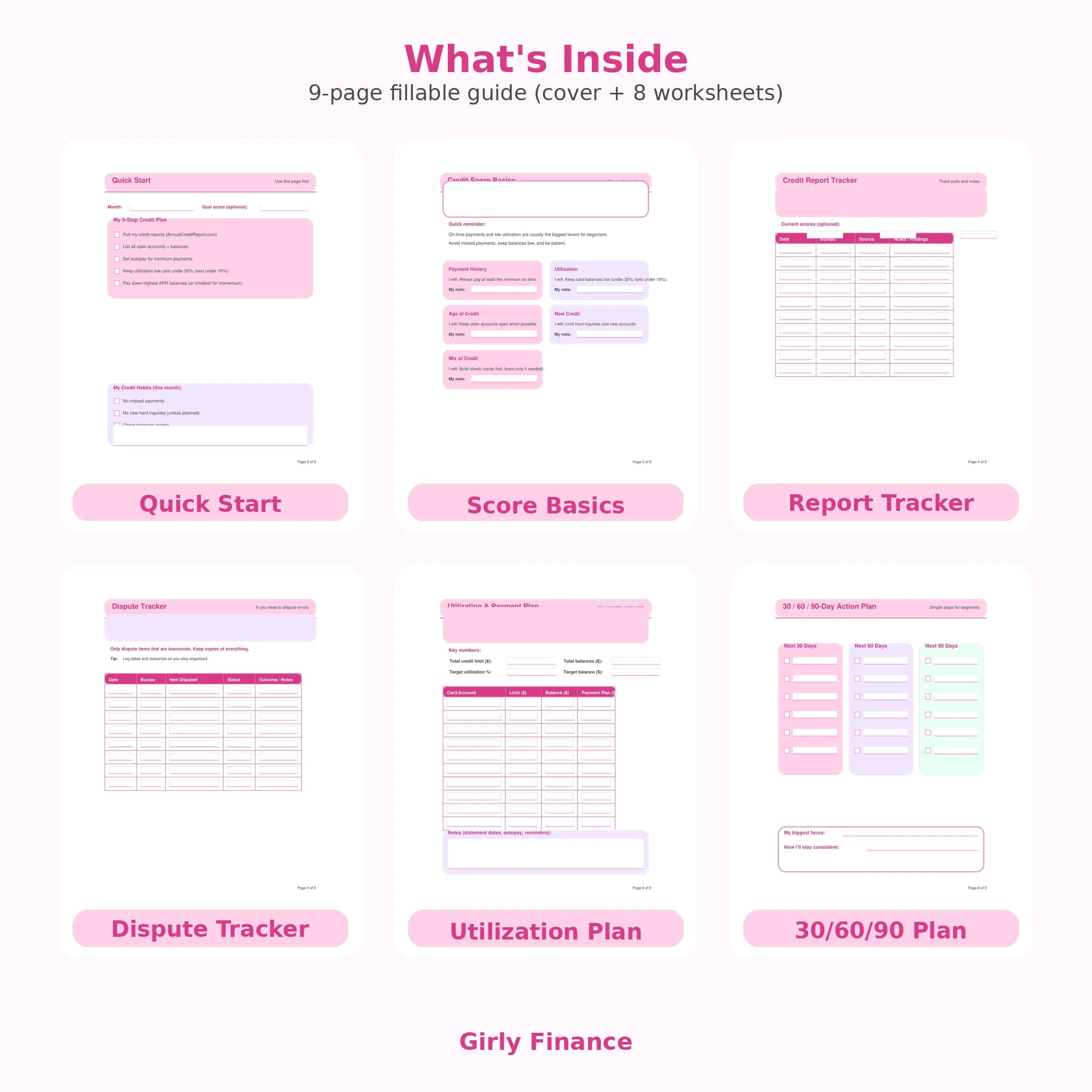 Credit Guide for Beginners | Fillable PDF Digital Download